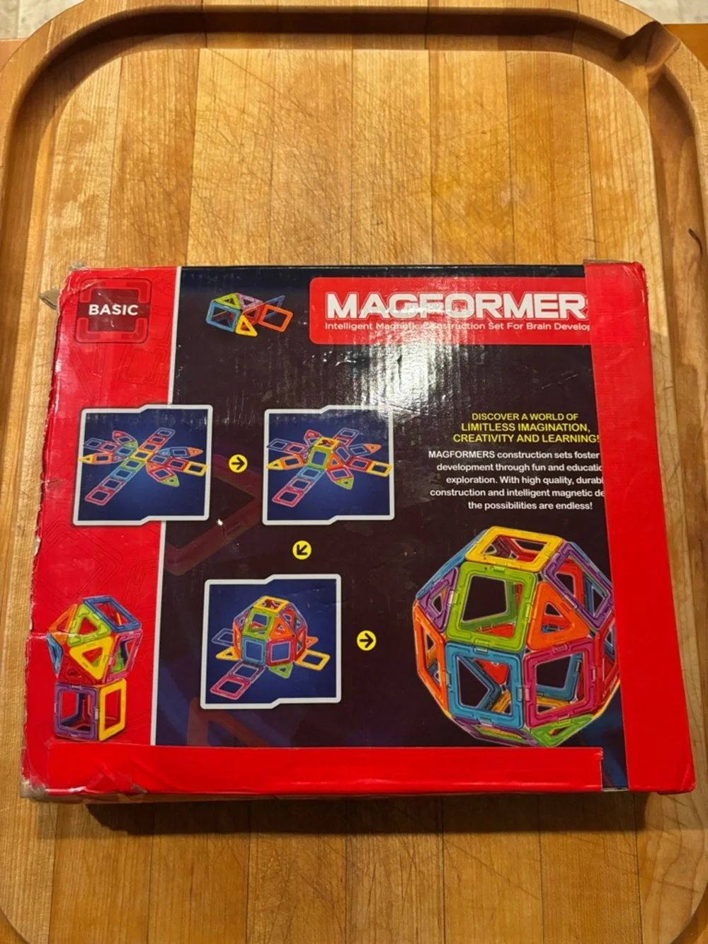 Magformers Basic Rainbow Set Multicolor Magnetic Tiles 30 Pieces